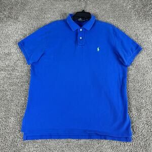 VINTAGE Polo Ralph Lauren Shirt Mens XL Blue Green Pony Custom Fit Preppy READ